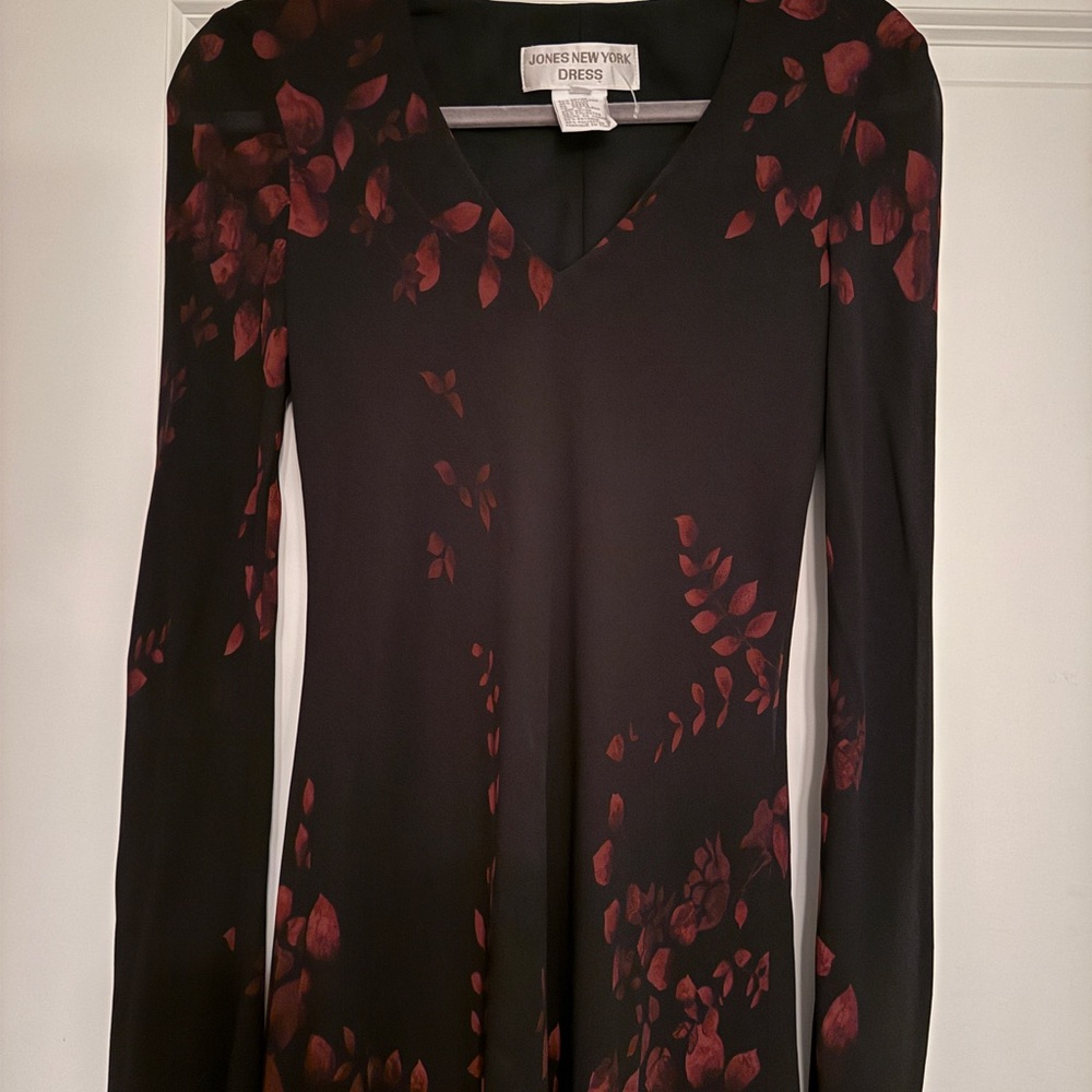 Vintage Jones New York Black and Red Dress